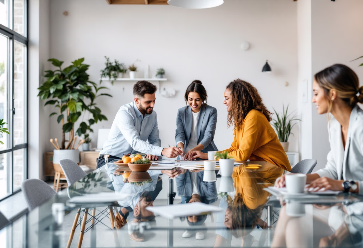 image of brainstorming session (for a productivity tools business)